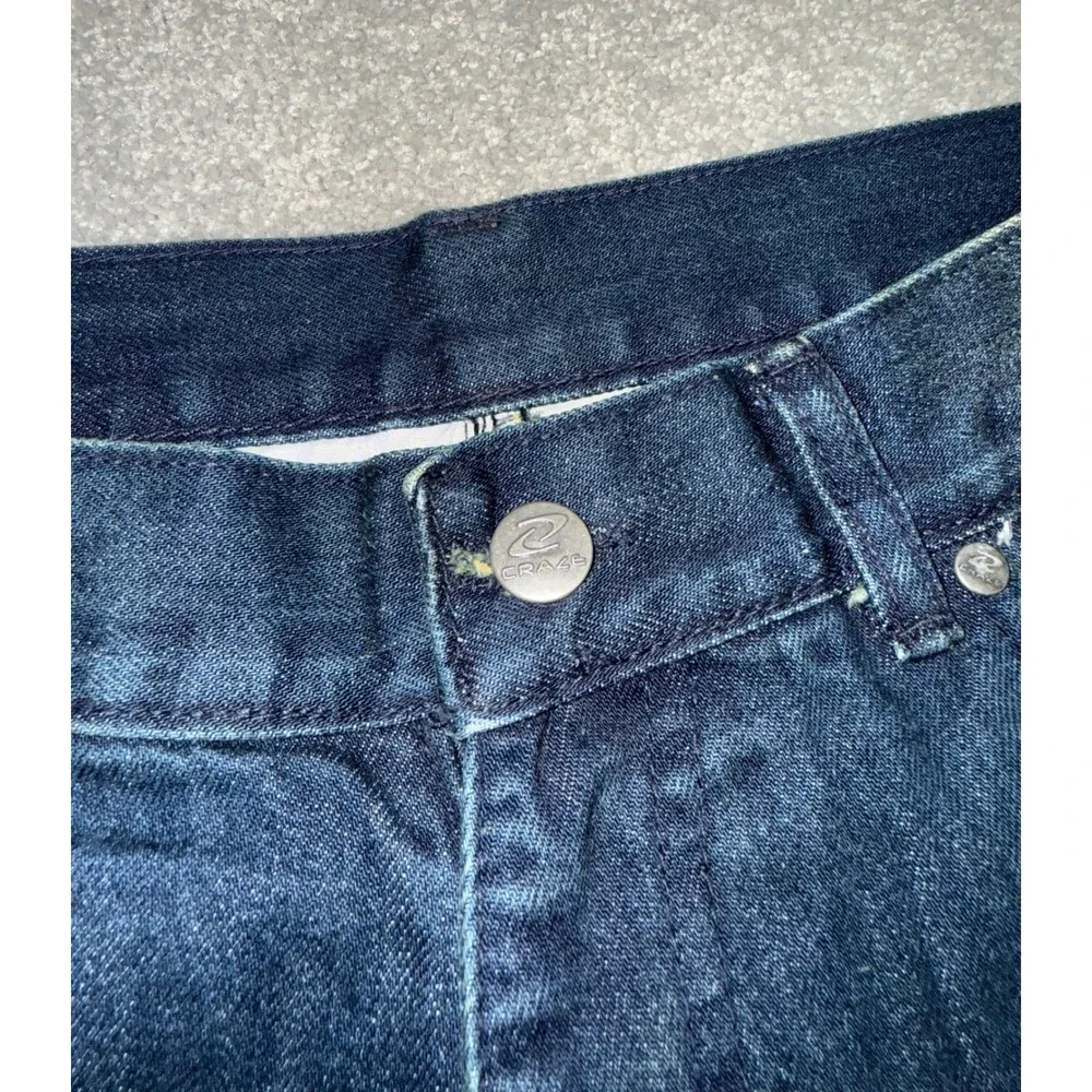 Craze Mens Straight Leg Jeans Blue Faded Wash Curved Seam Streetwear Denim - Picture 5 of 10